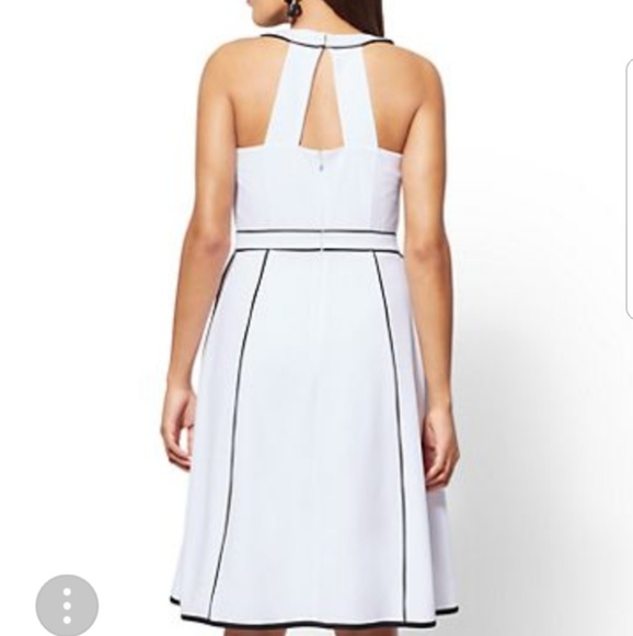 Piped Halter Fit & Flare Dress - Picture 2 of 4